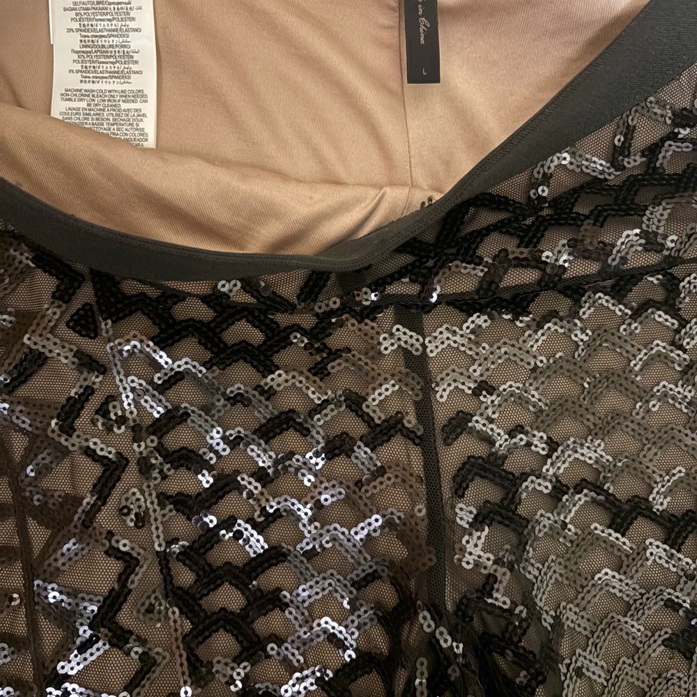 BCBGMaxAzria Black Dena Mosaic Sequence Legging Large - Picture 10 of 15